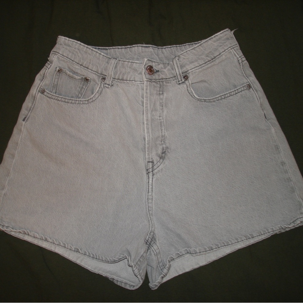 H&M Gray Jean Shorts High-Waisted Cut-Off